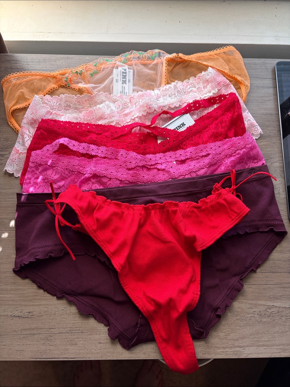 NWT PINK Victoria's Secret Panty Bundle size Medium